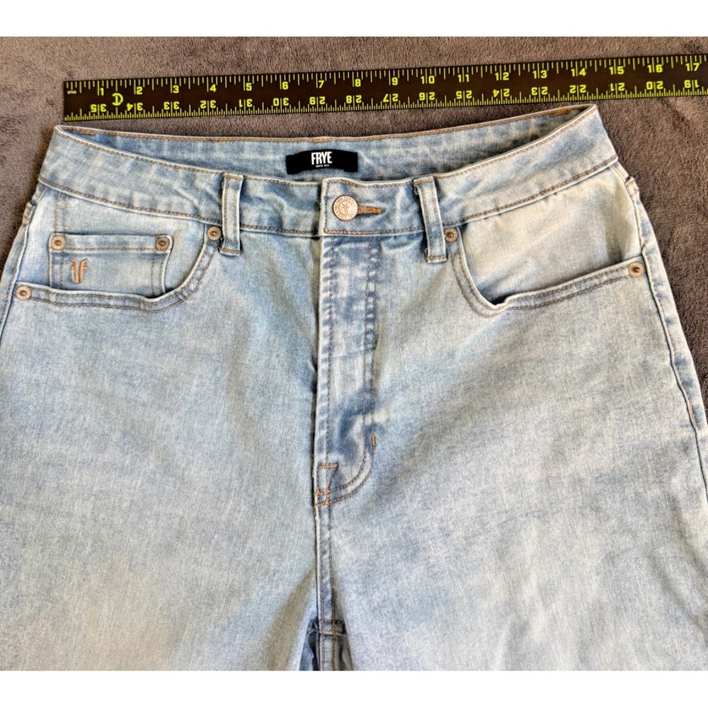 Frye Jeans Women 6/28 Light Stonewash Blue Straight Leg Western Cowgirl Casual - Picture 11 of 16